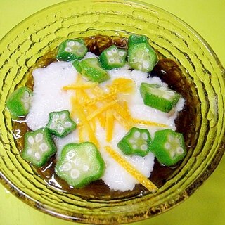 柚子風味☆とろろとオクラのもずく酢